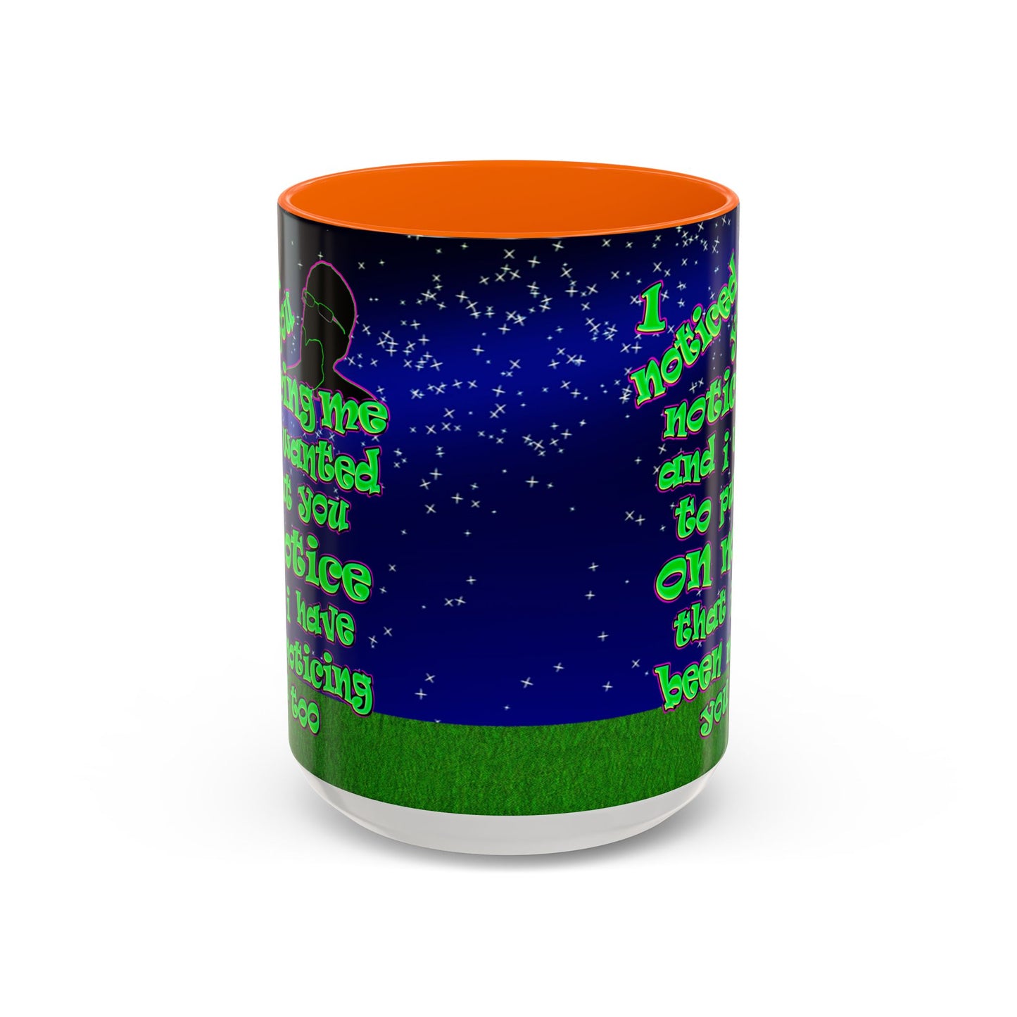 noticed you noticing - Accent Mug ('snoops' background)