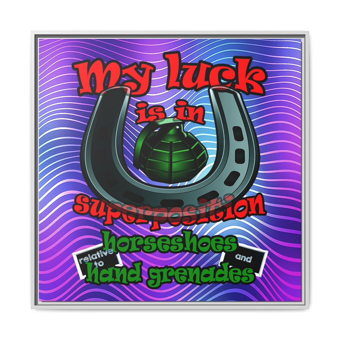 my luck - framed canvas art (purple wave)