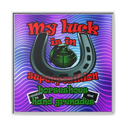 my luck - framed canvas art (purple wave)