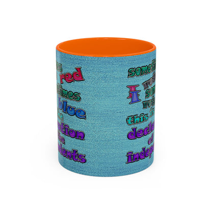 declaration of the independents - Accent Mug (faded blue)
