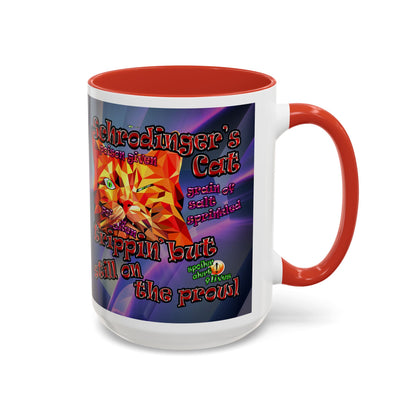 schrodinger's cat - Accent Mug (grey-pink wave)