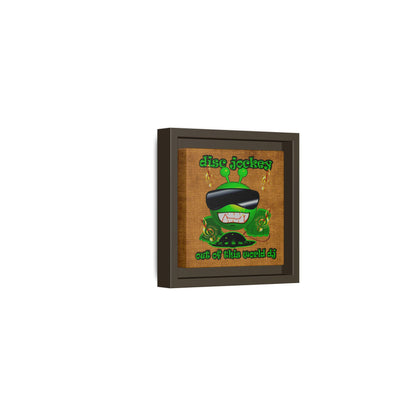 disc jockey - framed canvas art (brown papyrus)
