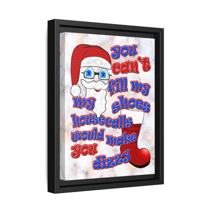 santa's shoes - framed canvas art (white marble)