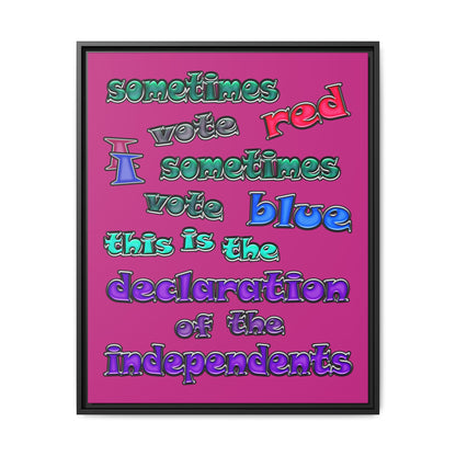 declaration of the independents - framed canvas art (pink)