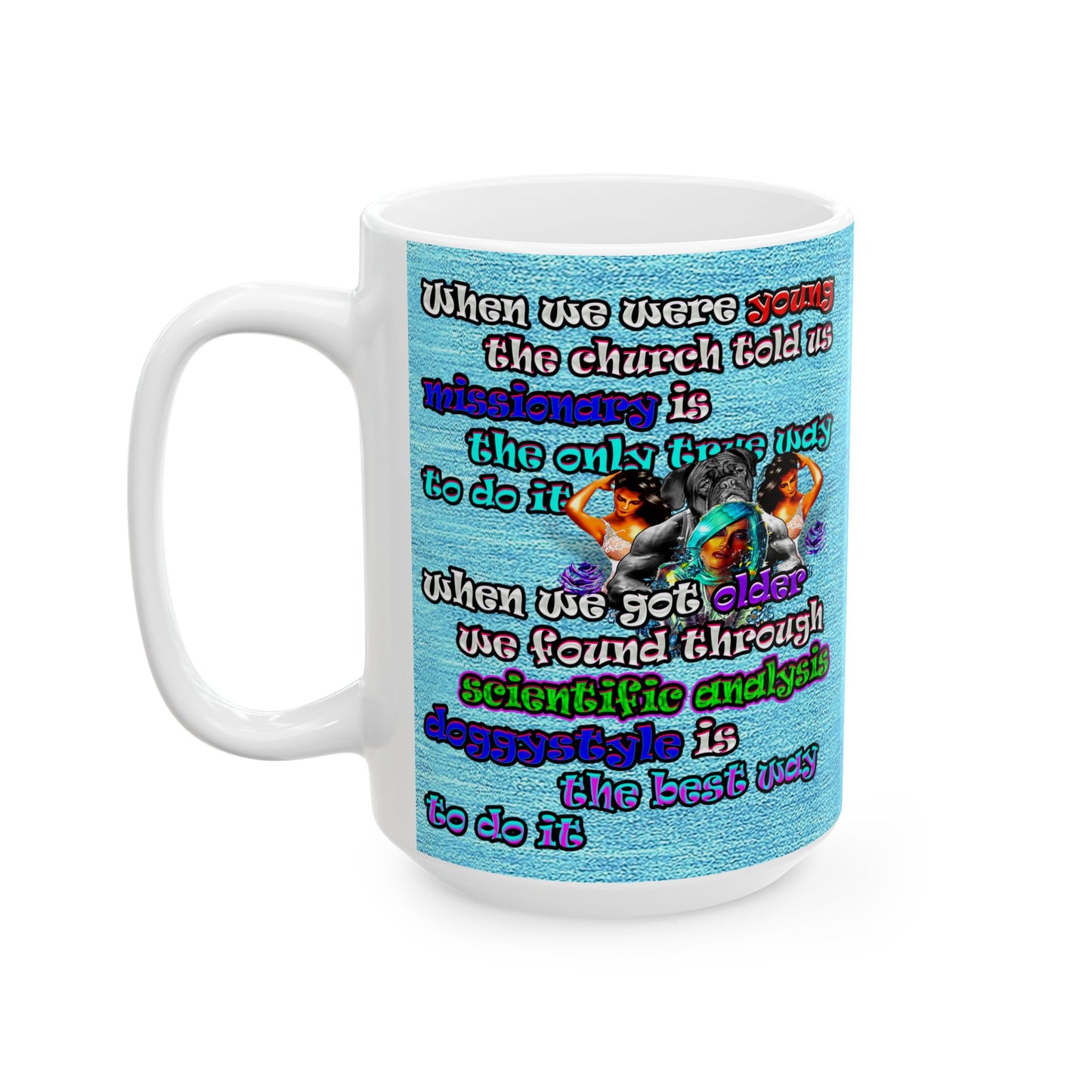doggystyle - White Mug (faded blue)