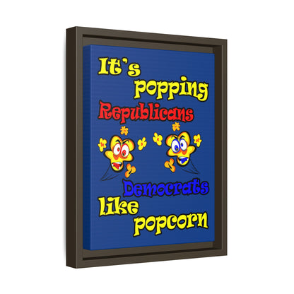 popping like popcorn - framed canvas art (dark blue)