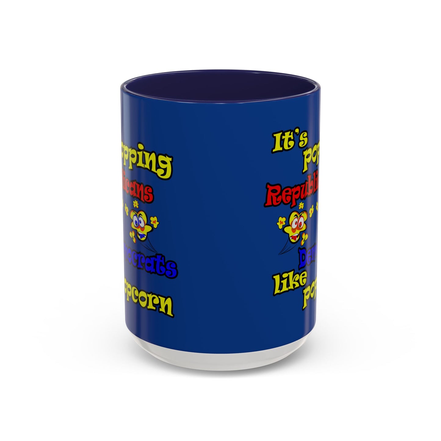 popping like popcorn - Accent Mug (dark blue)