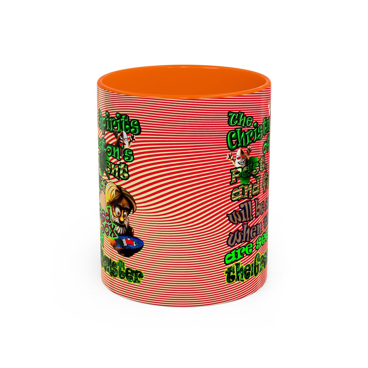 christmas spirits of boston - Accent Mug (yellow-orange wave)