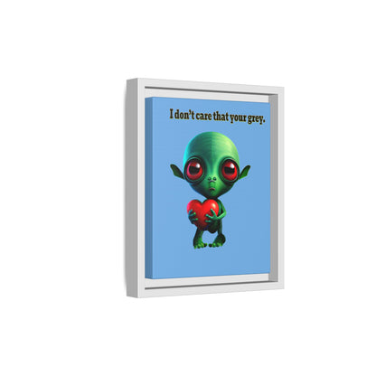 I don't care that your grey - framed canvas art (light blue)