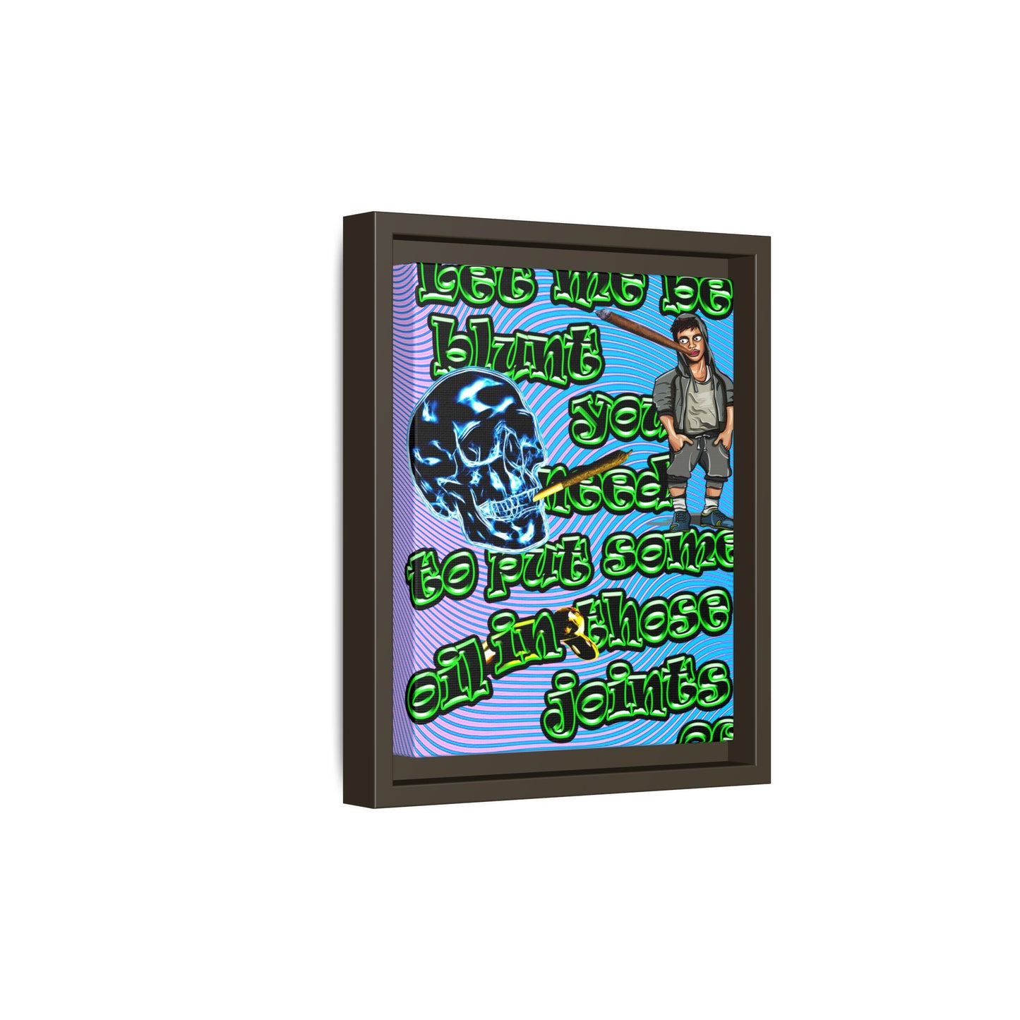 og - framed canvas art (light blue-purple wave)