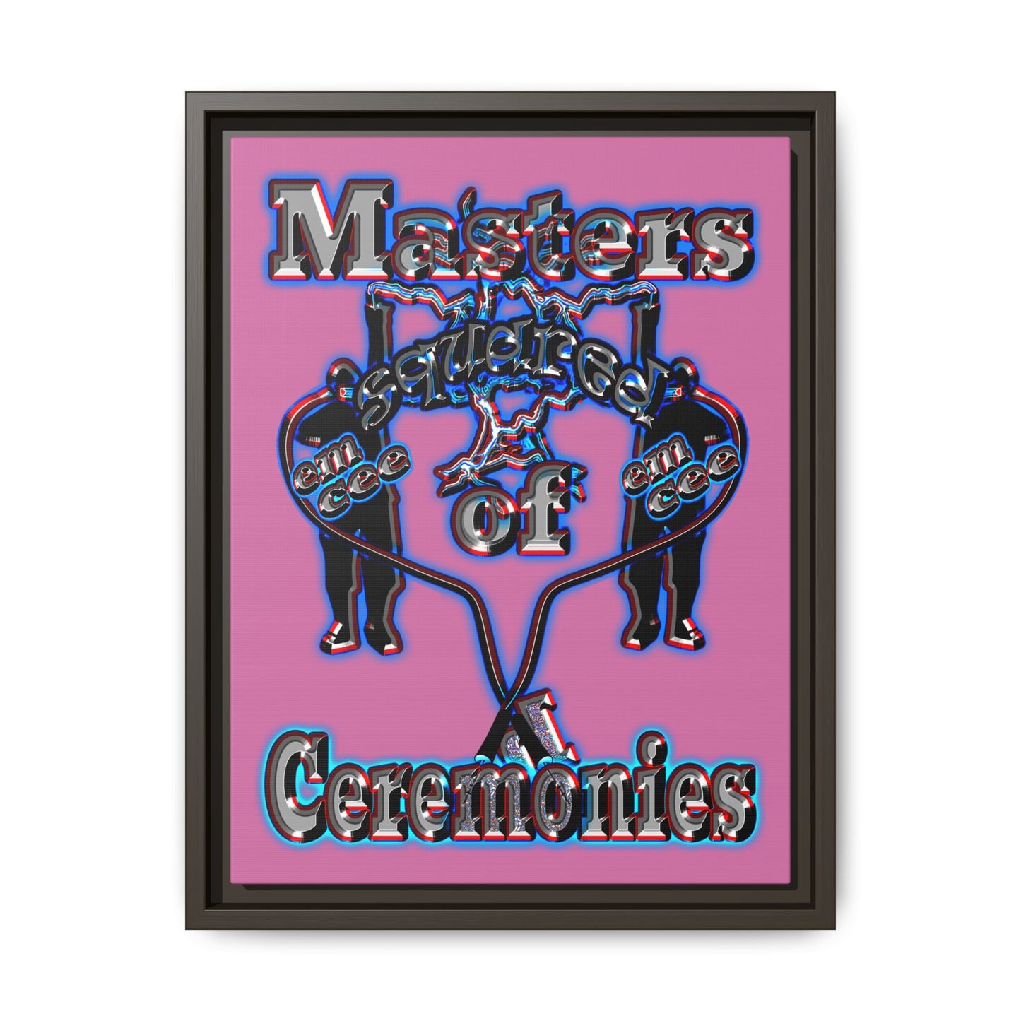 em cee squared - framed canvas art (light pink)