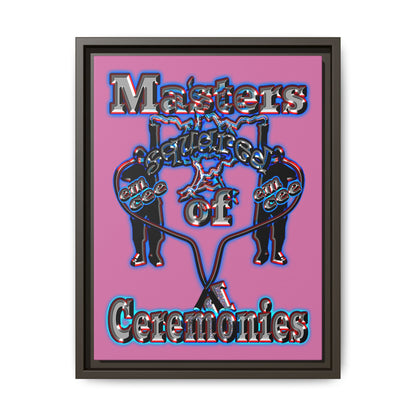 em cee squared - framed canvas art (light pink)