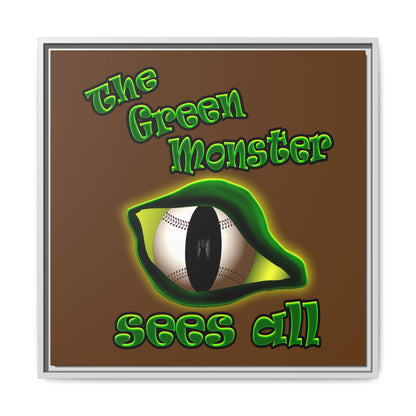green monster - framed canvas art (brown)