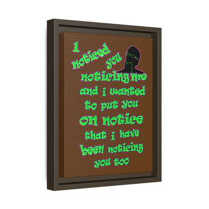 noticed you noticing - framed canvas art (brown)
