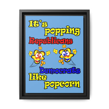 popping like popcorn - framed canvas art (light blue)