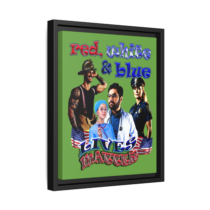 rw&b lives matter - framed canvas art (green)