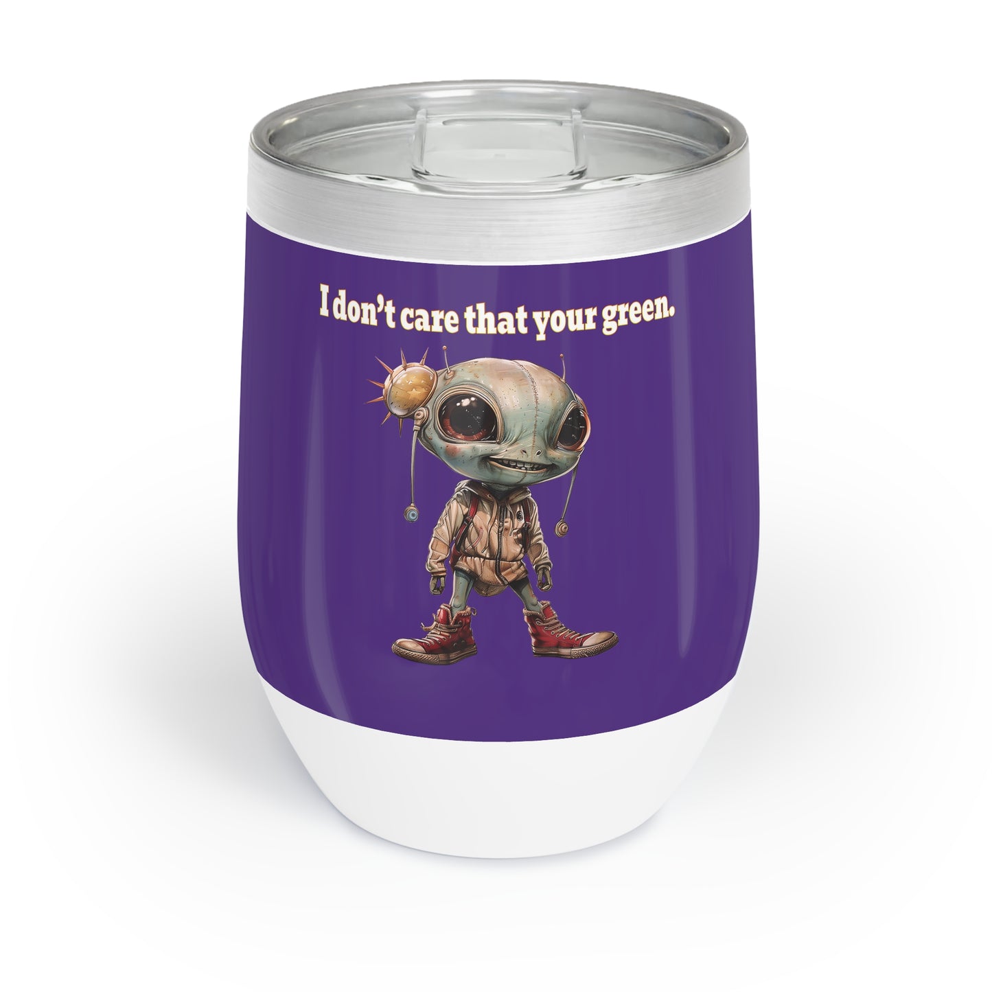 I don't care that your grey - Chill Wine Tumbler (purple)