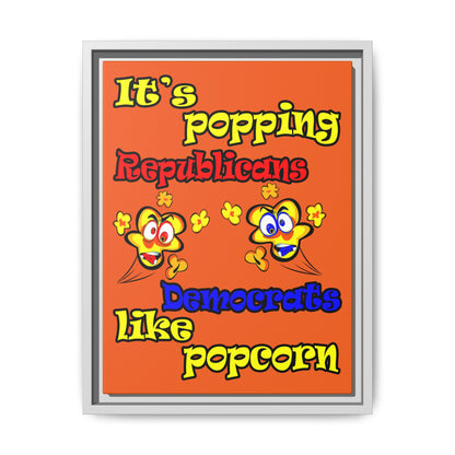 popping like popcorn - framed canvas art (orange)