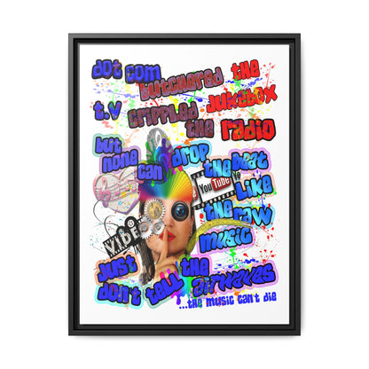 drop the beat - framed canvas art (white)
