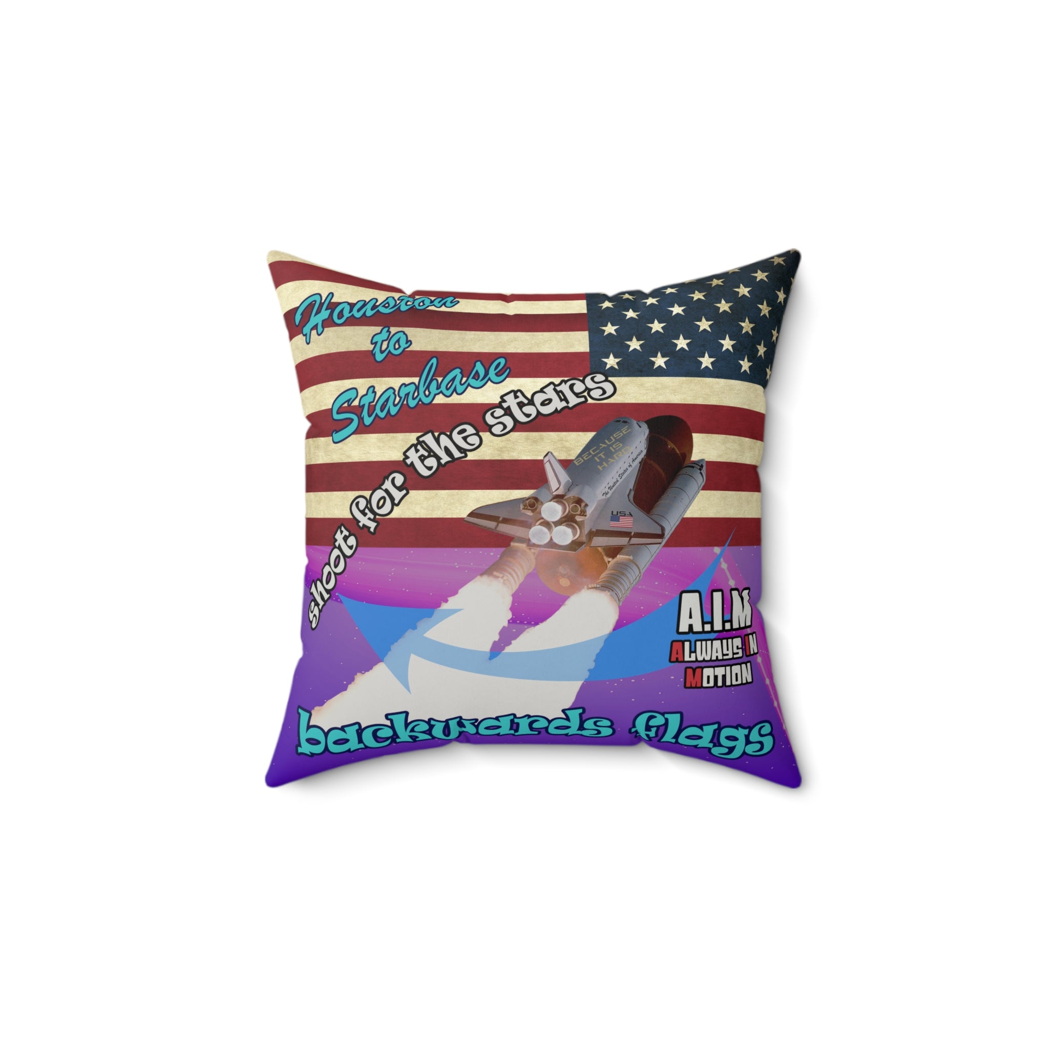 shoot for the stars - Faux Suede Square Pillow - (purple-pink wave)