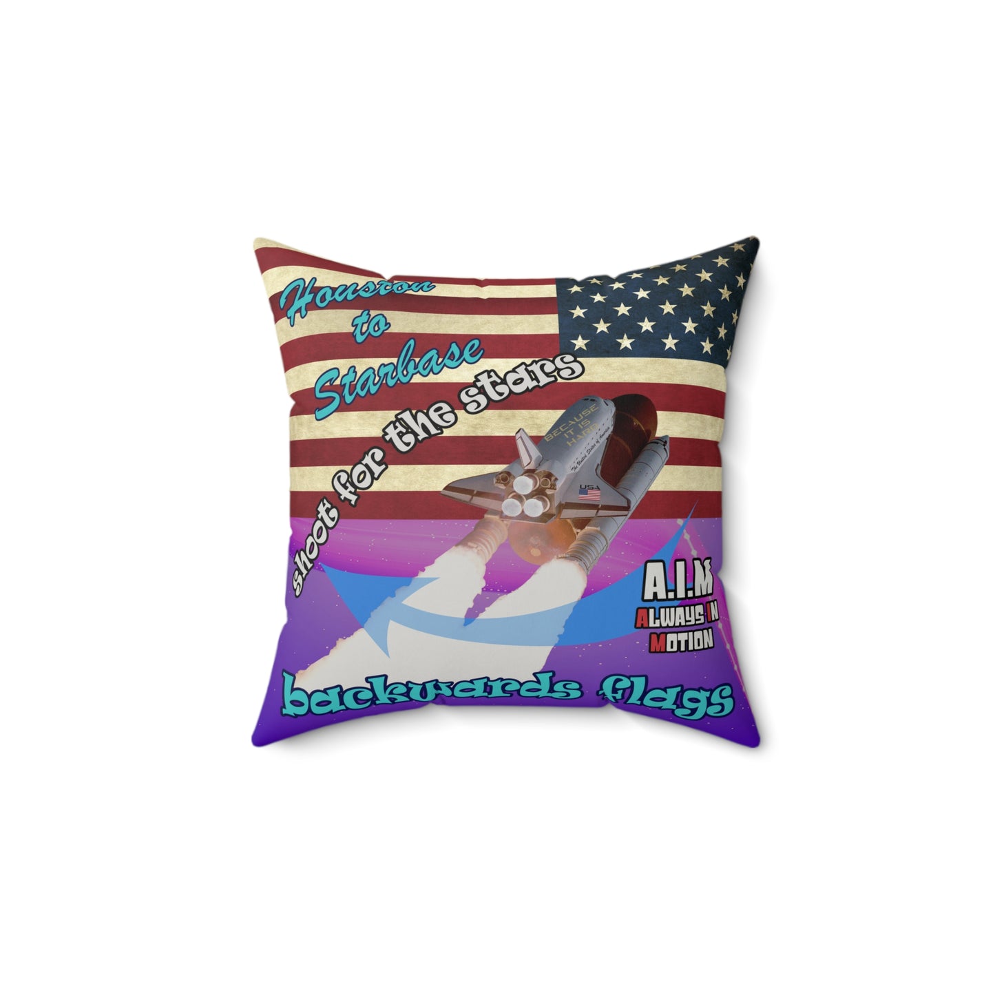shoot for the stars - Faux Suede Square Pillow - (purple-pink wave)