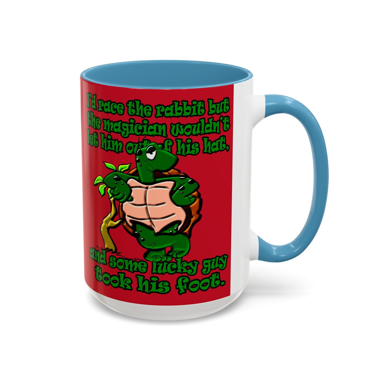 turtle race - Accent Mug (dark red)
