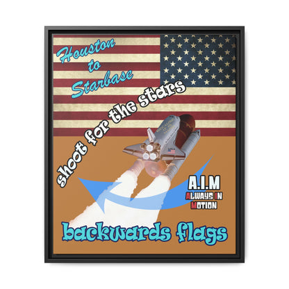 shoot for the stars - framed canvas art (light brown)