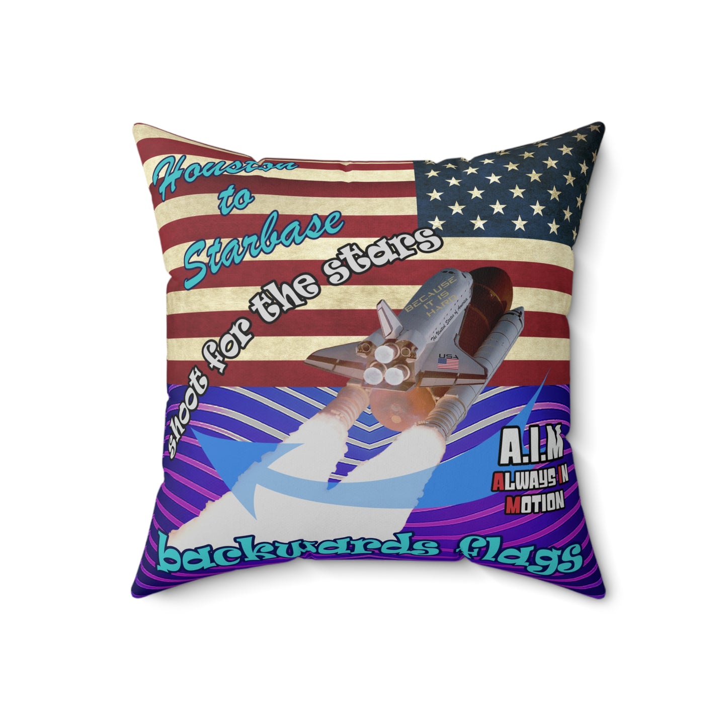 shoot for the stars - Spun Polyester Square Pillow - (purple wave)
