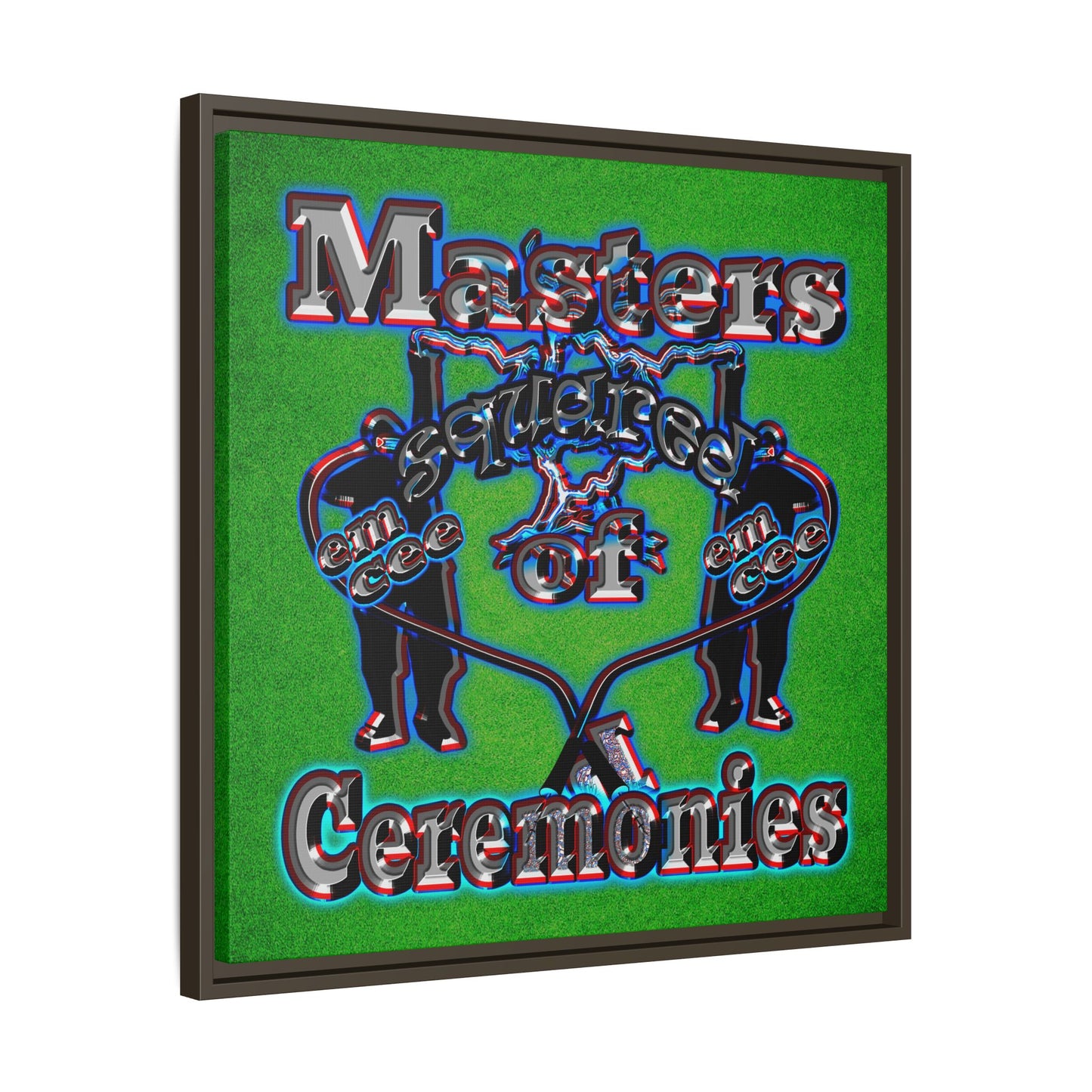 em cee squared - framed canvas art (green turf)