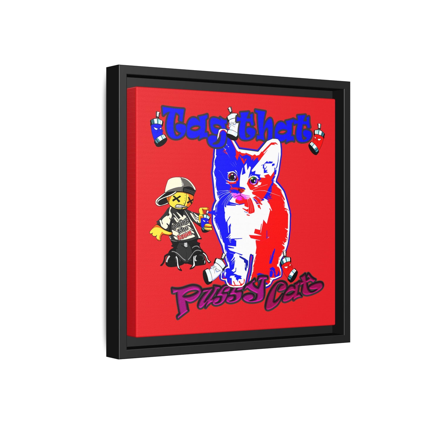 tag that - framed canvas art (red)