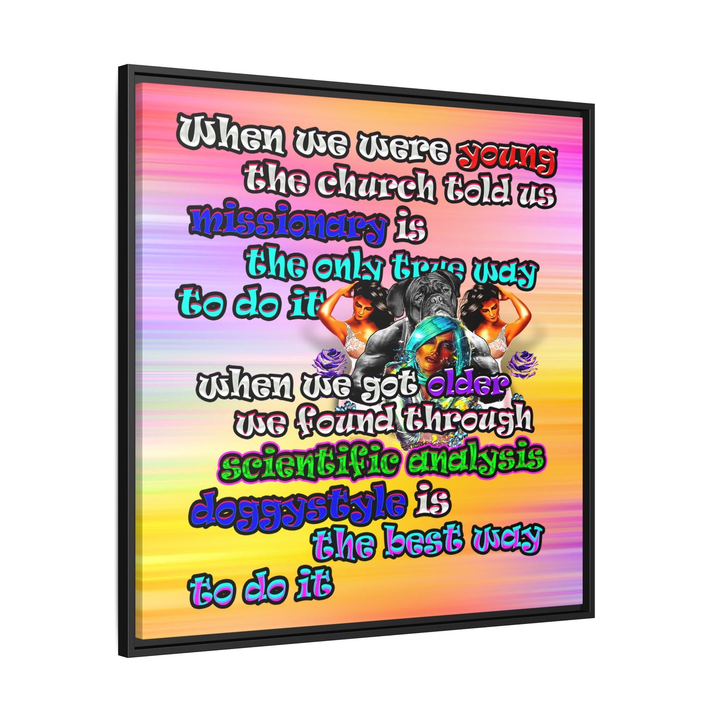 doggystyle - framed canvas art (color blur)
