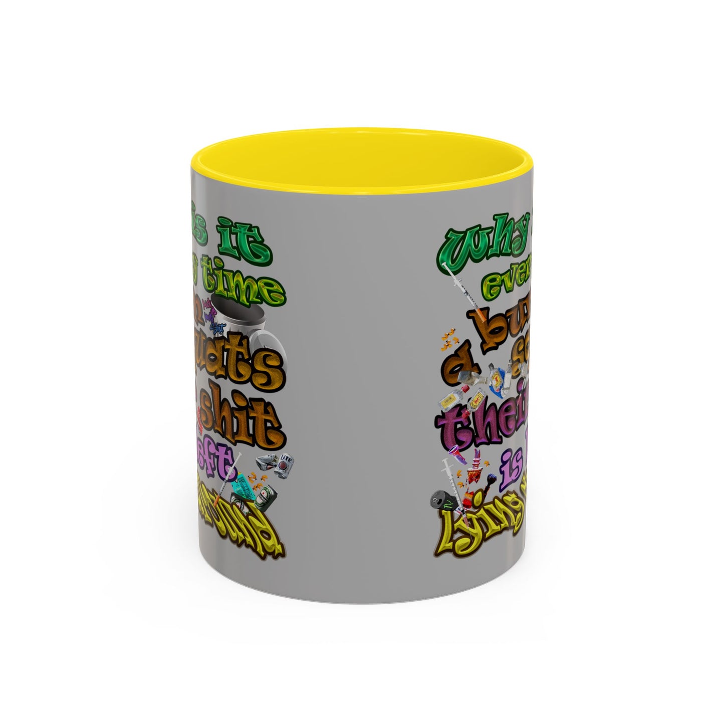 the bum's shit - Accent Mug (light grey)