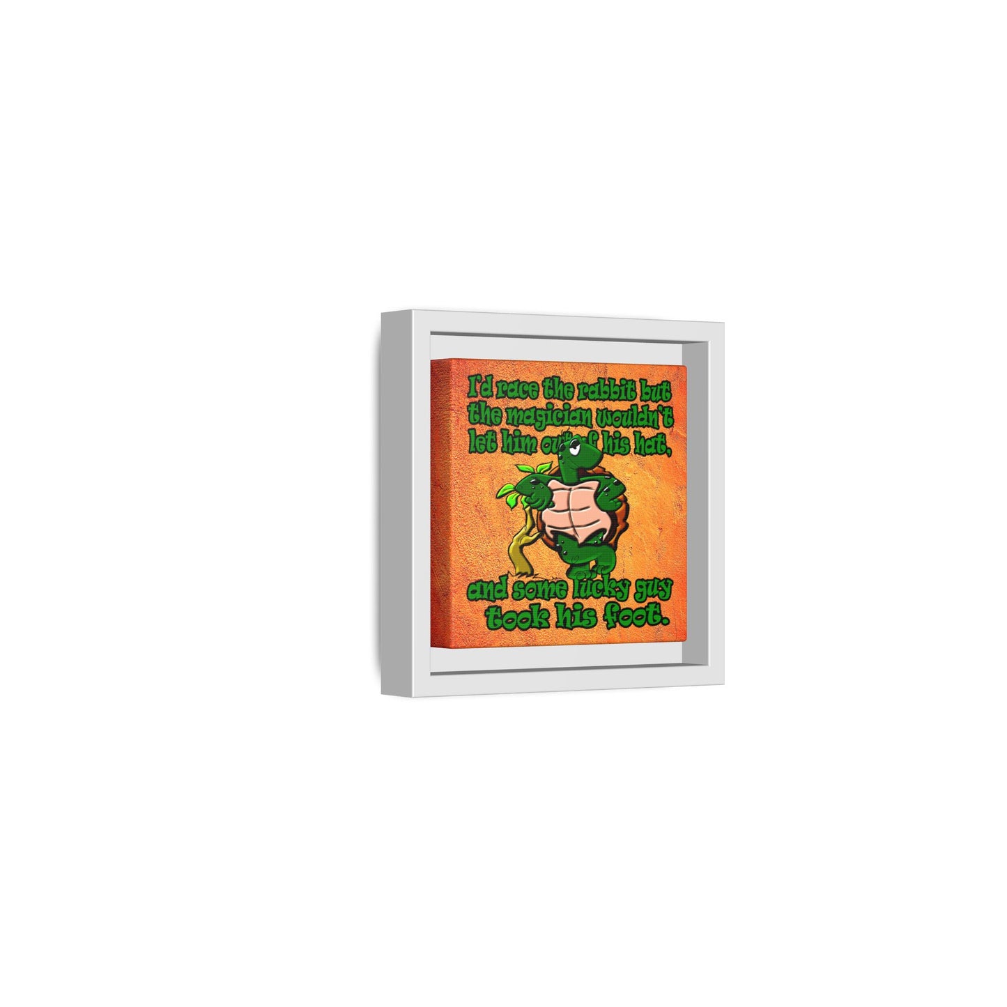 turtle race - framed canvas art (burnt orange)