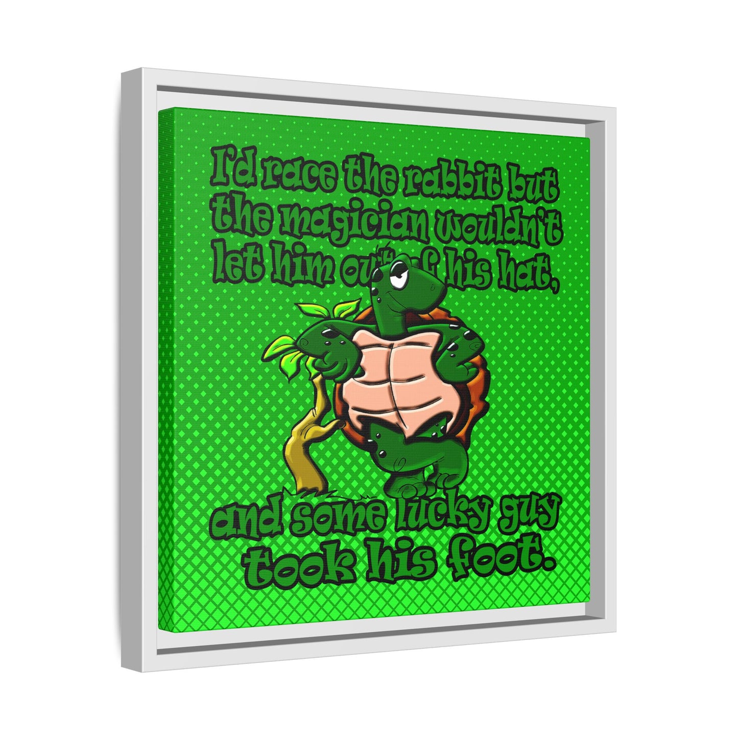 turtle race - framed canvas art (logo green)