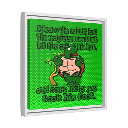 turtle race - framed canvas art (logo green)