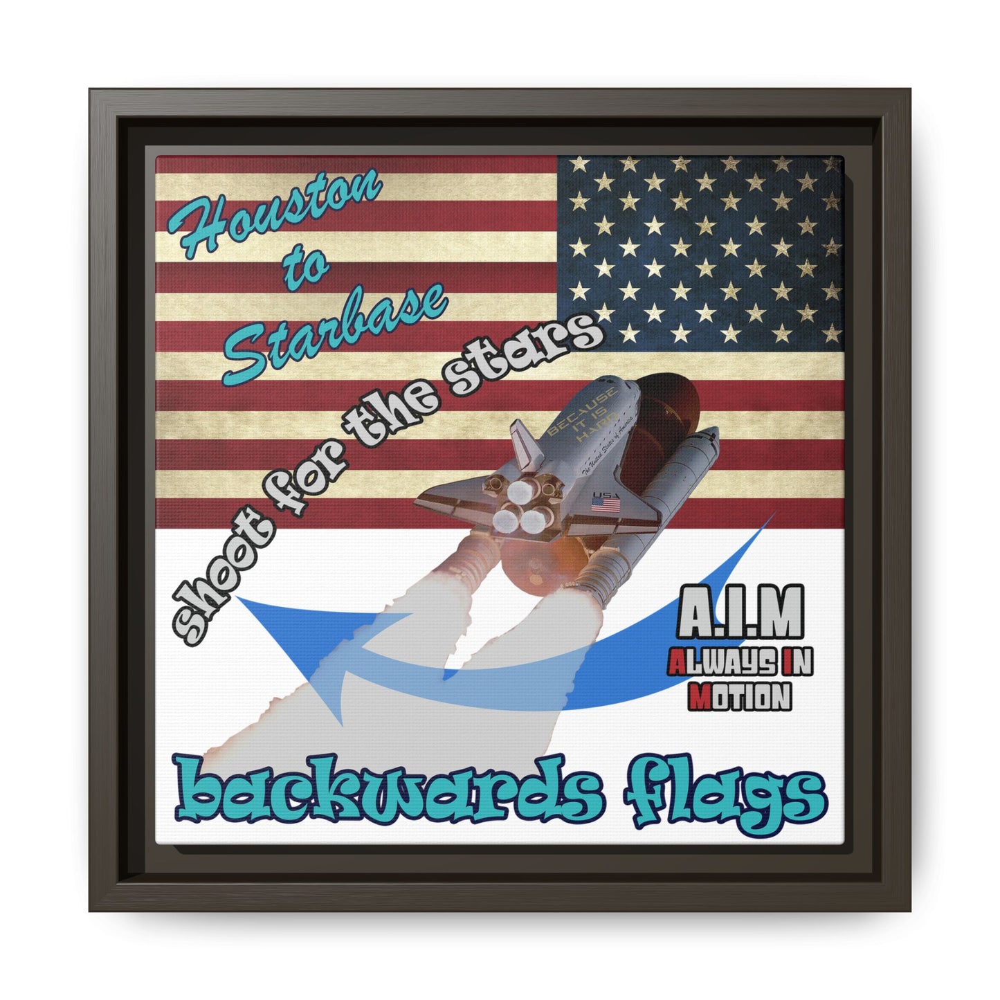 shoot for the stars - framed canvas art (white)