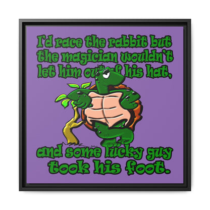 turtle race - framed canvas art (light purple)
