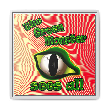 green monster - framed canvas art (yellow-orange wave)