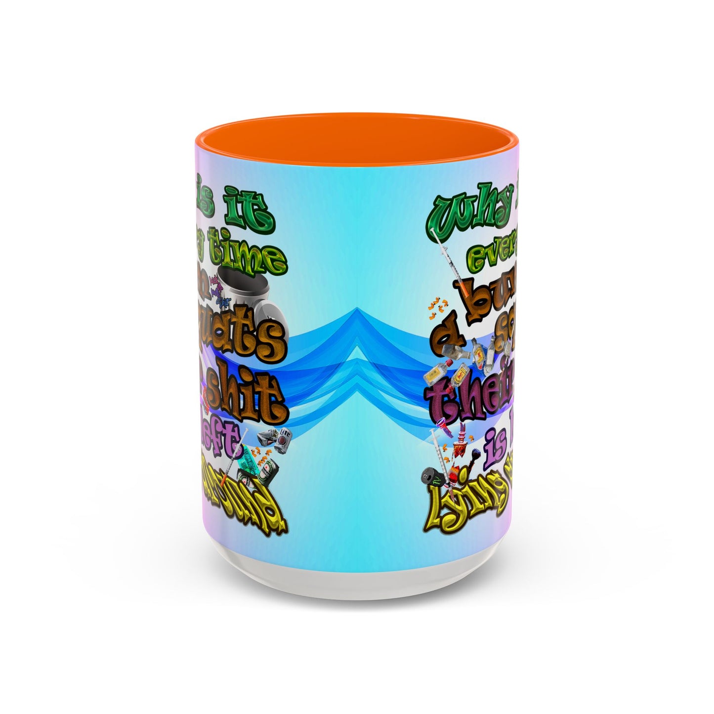 the bum's shit - Accent Mug (light blue-pink wave)