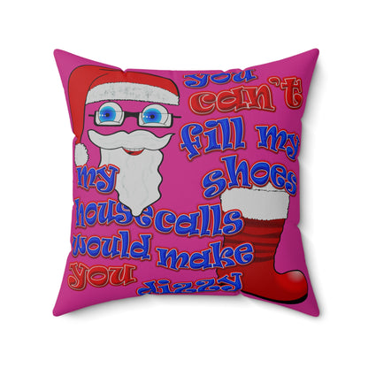 santa's shoes - Spun Polyester Square Pillow - (pink)