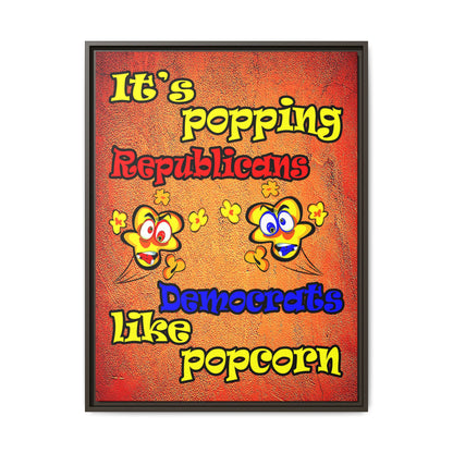 popping like popcorn - framed canvas art (burnt orange)