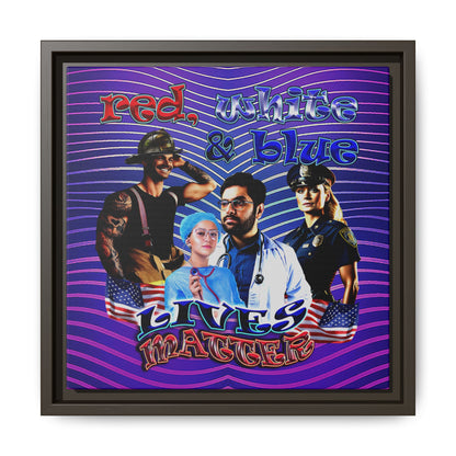 rw&b lives matter - framed canvas art (purple wave)