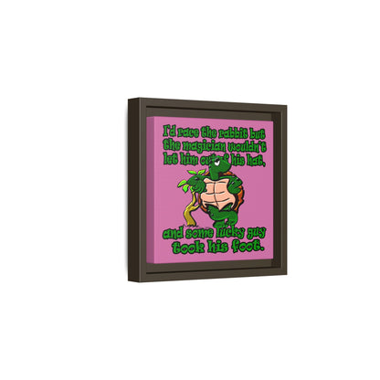 turtle race - framed canvas art (light pink)