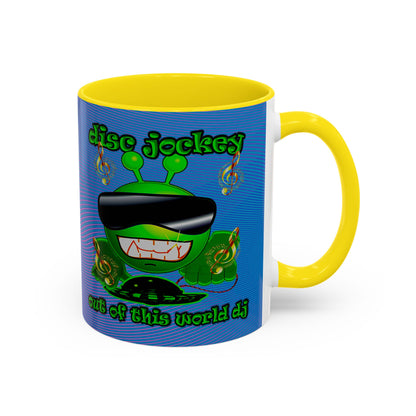 disc jockey - Accent Mug (light blue-purple wave)