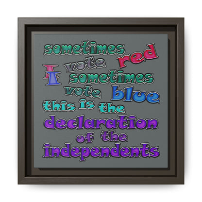 declaration of the independents - framed canvas art (dark grey)