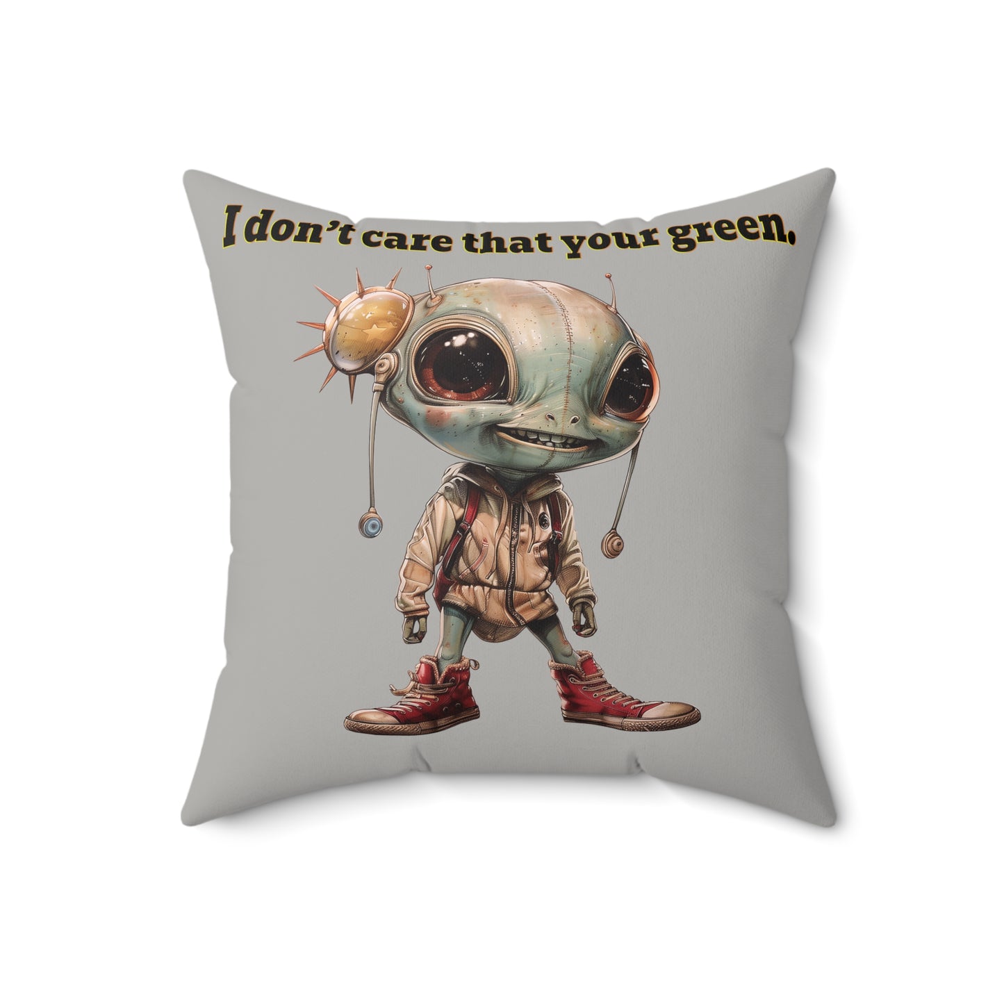 I don't care that your grey - Faux Suede Square Pillow - (light grey)