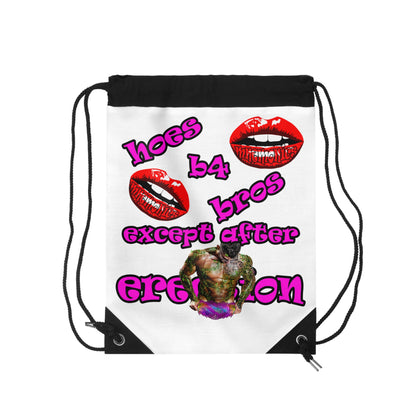 hoes b4 bros - Drawstring Bag (white)