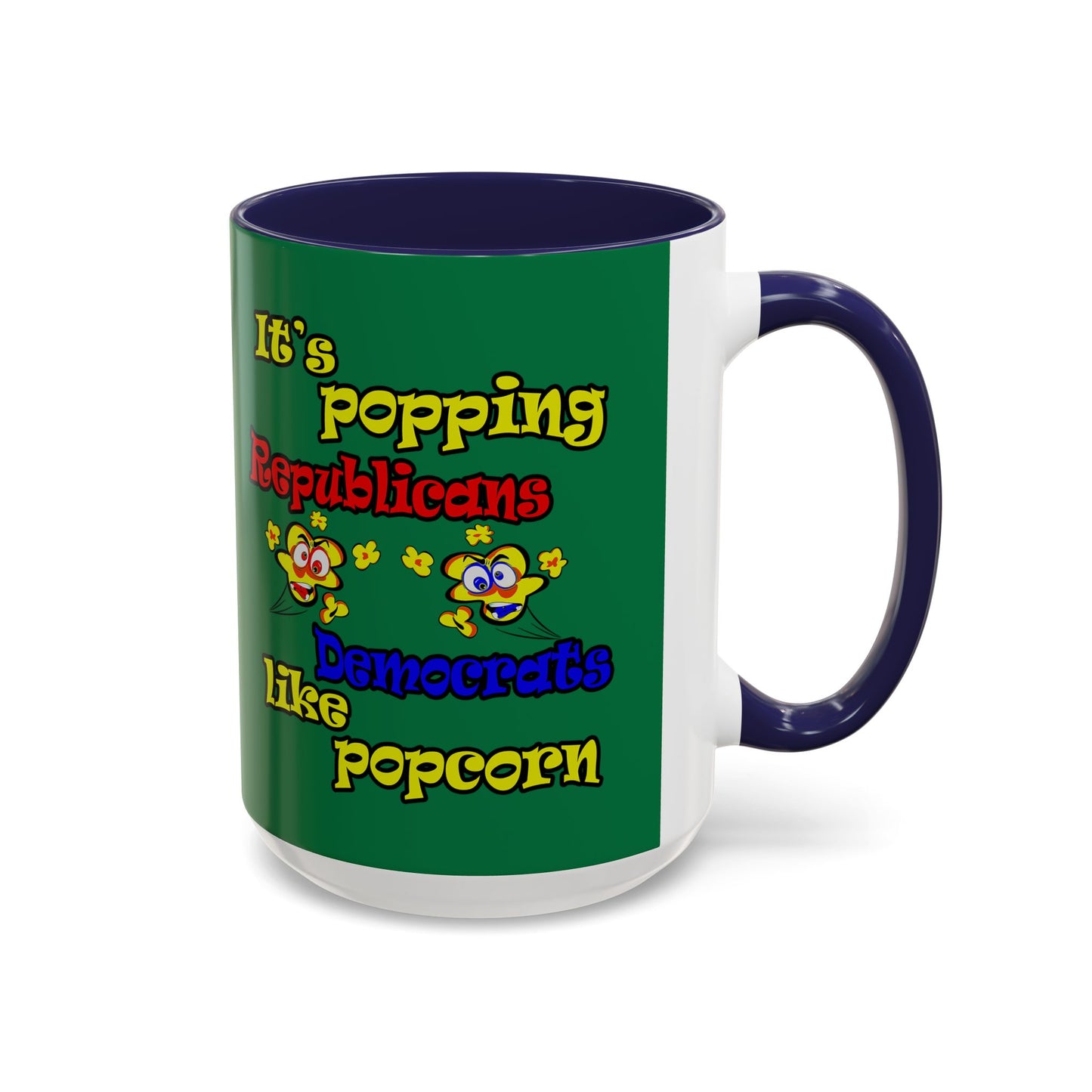 popping like popcorn - Accent Mug (dark green)