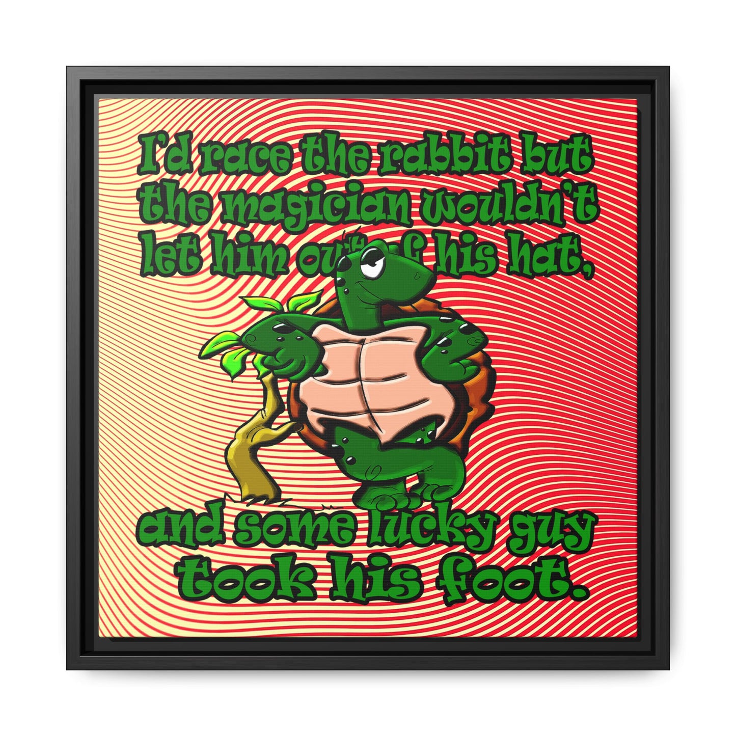 turtle race - framed canvas art (yellow-orange wave)