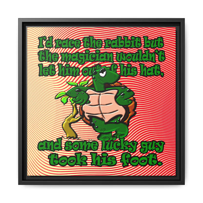 turtle race - framed canvas art (yellow-orange wave)
